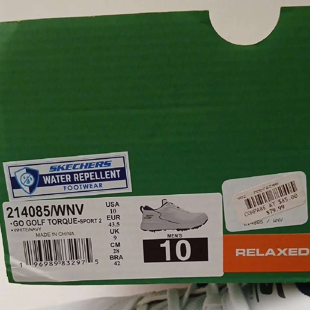 Skechers White/Navy Water Repellent Sneakers Go Golf Torque Size 10 New $55 - Picture 11 of 11